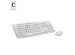 Logitech MK295 Silenzioso, Dimensioni Complete (100%), Senza Fili, Rf Senza Fili, Qwerty, Bianco, Mouse Incluso