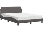 Vidaxl Letto Con Materasso "Dover"" Grigio 120X200 Cm In Pelle Finta"