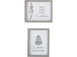 Gilde Steinbild, Rechteckig, "Achtsamzeit"", Spruch, Mdf, Grau,2 StüCk Wie Abgebildet, L. 4 Cm, B. 25 Cm, H. 20 Cm 58506/Abverkauf Nur Solange Vorrat Reicht"