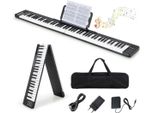 Tastiera Elettrica Pieghevole Per Pianoforte Digitale 88 Tasti 137 X 16,5 X 5 Cm Nero + Bianco