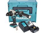 Makita Dhp 492 RT1J Avvitatore A Percussione A Batteria 18 V 141 Nm Brushless + 1X Batteria 5,0 Ah + Caricabatteria + Makpac