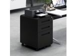Cartella Mobile Con 3 Cassetti Per L'ufficio Sotto La Scrivania, Stile Semplice, Mobile Versatile, Nero