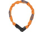 Lucchetto A Catena Abus Tresor 1385/75 Neon - Lucchetto A Combinazione In Acciaio Temprato - Catena Quadrata Spessa 6 Mm - Livello Di Sicurezza Abus 6 - 75 Cm - Arancione