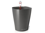 Fioriera Lechuza Mini-Deltini Premium Anthracite Metallic | Fioriera Da Tavolo Con Irrigazione E Inserto Per Piante | Superficie Metallica|10 X 10 X 13 Cm| 14949