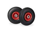 Relaxdays 8 X Ruote Per Carrelli Manuali Pu 3.00-4 Nero-Rosso