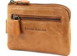 Bruno Banani Pelle Portafoglio Caso Chiave Lavato Keyholder Cognac Marrone
