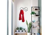 Wallity, Geometric- TNL3101, Nero, Portasciugamani E Gancio, 40 X 20 Cm, 100% Metallo (Spessore: 2 Mm)