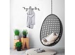 Wallity, Strip- TNL3108, Nero, Portasciugamani E Gancio, 60 X 16 Cm, 100% Metallo (Spessore: 2 Mm)