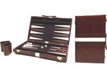 Hot Games Backgammon Valigia Marrone In Vinile 46X30 Cm Gioco Di Strategia