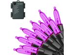 5M Led Luci Fata Batteria Albero Di Natale Cavo Luci Fata Verde 8 Modalità Con Timer Pvc Impermeabile Interno Giardino Festa Decorazione Di Natale, Viola