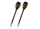 Confezione Da 2 Torce Led Da Giardino Solari (Altezza Circa 50 Cm) Lampada Led 1.2V 300Mah Batteria Ricaricabile, Incl. Picchetto A Terra, Lampada Solare A Fiamma