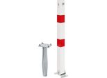 Alberts 787028 Palo Di Sbarramento Klappy-Bo, Da Inserire Nel Calcestruzzo, Spostabile, Bianco, Palo 70 X 70 Mm, Altezza Dal Suolo 100 Cm