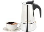 Caffettiera Espresso Da Cucina Any Morning, Caffettiera Moka, Caffettiera Italiana, Percolatore, Caffettiera Moca In Acciaio Inox, Caffettiera A 6 Tazze, 10 Oz, 300 Ml (Argento, Nero)