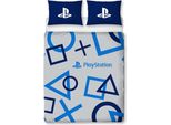Playstation - Set Di Biancheria Da Letto, Logo AG346 (Letto Matrimoniale) (Blu/Grigio/Bianco)
