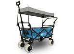 Rijoka Carrello Pieghevole / Carrello A Mano | Con Tetto E Ruote Trasversali | Asta Telescopica | Blu Jeans