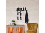 Wallity, Muhabbet- PYT1121, Nero, Porta Asciugamani E Gancio, 55 X 3 X 18 Cm, 100% Metallo