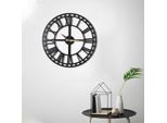 Opviq, Classic- BSG1104, Nero, Orologi Da Parete, 50 X 50 Cm, 100% Metallo (Spessore: 2 Mm)