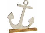 Supporto Per Ancora Su Base Di Legno Di Mango - 31X29X5Cm - Decorazione Marittima