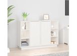 Maison Exclusive - Credenza Bianca 120X35X80 Cm In Legno Massello Di Pino