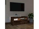 The Living Store Mobile Tv Con Luci Led Rovere Fumé 90X35X40 Cm