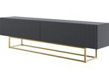 Selsey Veldio - Mobile Tv, Nero Con Struttura In Metallo Dorato, 175 Cm