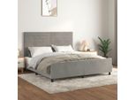 The Living Store Struttura Letto Con Testiera In Velluto Grigio Chiaro 160X200 Cm