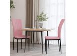 The Living Store Sedie Da Pranzo 2 Pz. Velluto Rosa