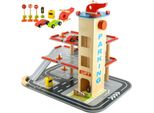 Parcheggio Multipiano In Legno - Parcheggio Con Ascensore - Parcheggio - Accessori Inclusi - 48X36X42Cm