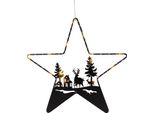 Stella Illuminata Con Paesaggio - Circa 30 Cm - Stella Decorativa In Metallo Da Appendere