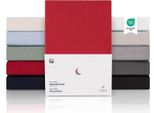 Blumtal Lenzuolo Matrimoniale Premium 100X200Cm In Jersey - 100% Cotone Per Materassi Fino A 25 Cm - Rosso