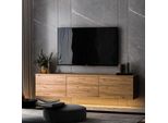 Skye Decor, Neon Illuminato - Pino Atlantico, Supporto Tv, 100 % Pannelli Rivestiti In Melamina, Pino Atlantico, 160 X 32 X 35 Cm