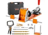 Dima Di Foratura Vevor Kit A Tre Fori Con Chiave E Punte Quadrate, Ausilio Per La Foratura Dima Per La Foratura Di Fori Tascabili E Angolari, Ausilio Per La Foratura Per La Lavorazione Del Legno