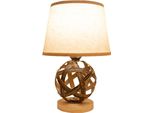 Fine Asianliving Lampada Da Tavolo In Bambù Marrone Fatta A Mano - Leila D24Xh36Cm
