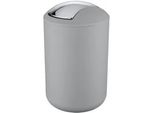 Kosmetikeimer WENKO Brasil, grau, B:19,5cm H:31cm T:19,5cm, Kunststoff, Mülleimer, Kosmetikeimer, 6,5 Liter