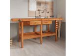 The Living Store Banco Da Lavoro Con Cassetti Morse 192X62X83 Cm In Legno Di Acacia