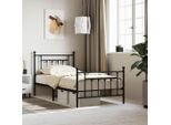 Vidaxl Struttura Letto Con Testiera E Pediera In Metallo Nero 100X190 Cm - Struttura Letto - Cornici Letto - Struttura Letto - Letto
