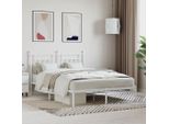 Vidaxl Struttura Letto Con Testata In Metallo Bianco 140X190 Cm - Struttura Letto - Cornici Letto - Struttura Letto - Letto
