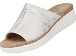 Rieker Donna Tacco A Zeppa E Cinturino Largo Con Lucentezza Metallica 69288, Misura:40 Eu, Colore:Beige
