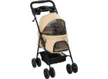 Pawhut Passeggino Per Cani Passeggino Per Gatti Pieghevole Per Cani E Gatti Di Piccola Taglia Fino A 4 Kg Passeggino Per Animali Oxford Khaki 67 X 45 X 96 Cm