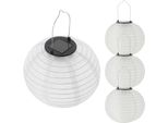Lanterna Solare A Led - Set Di 4 / Ø 20 Cm - Lanterne Illuminate In Nylon (Piccolo / Set Di 4)
