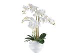 Orchidea Phalaenopsis 70 Cm Bianca - Pianta Artificiale Real Touch In Vaso Bianco