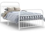 Vidaxl Struttura Letto Con Testiera E Pediera In Metallo Bianco 107X203 Cm