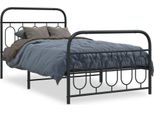 Vidaxl Struttura Letto Con Testiera E Pediera In Metallo Nero 107X203 Cm