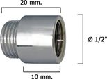 Prolunga Rotonda Cromata 1/2" X 10"