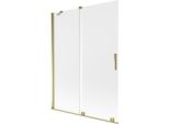 Mexen Velar Parete Doccia Per Vasca Da Bagno A 2 Ante Scorrevoli 130 X 150 Cm, Smerigliato, Dorato - 896-130-000-31-50
