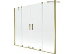 Mexen Velar Duo Parete Per Vasca Da Bagno A 2 Ante Scorrevoli 180 X 150 Cm, Trasparente, Dorato - 896-180-000-02-50