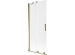 Mexen Velar Parete Per Vasca Da Bagno A 2 Ante Scorrevoli 85 X 150 Cm, Smerigliato, Oro - 896-085-000-31-50