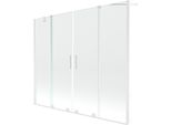 Mexen Velar Duo Paravento Per Vasca Da Bagno A 2 Ante Scorrevoli 190 X 150 Cm, Trasparente, Bianco - 896-190-000-02-20