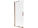 Mexen Velar Paratia Vasca Da Bagno Scorrevole A 2 Ante 85 X 150 Cm, Satinato, Oro Rosa - 896-085-000-31-60