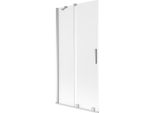 Mexen Velar Paravento Per Vasca Da Bagno A 2 Ante Scorrevoli 95 X 150 Cm, Brina, Cromo - 896-095-000-31-01